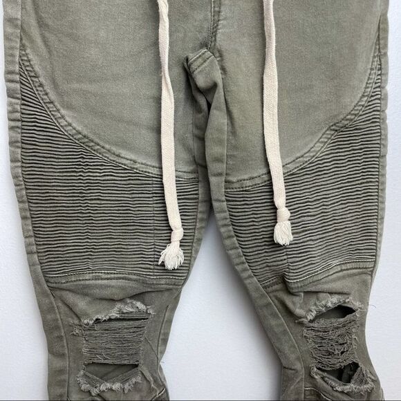Urban Heritage Solid Green Distressed Skinny Jeggings Spandex Cotton Blend M - Picture 9 of 14